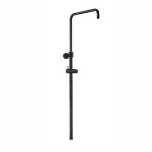 Pevné teleskopické rameno sprchy, délka 700-1200 mm, držák ruční sprchy, převlečná matka 1/2", kov, černá mat, TEVERE