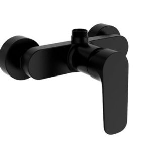 Sprchová stěnová baterie s horním vývodem, bez sprchové sady, rozteč 150 mm, černá, DAKOTA