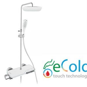 Teleskopické rameno s termo baterií CETUS (150mm) a kompletní sprchovou sadou (sprchy VENTURA 200mm, MONY), IPPARI