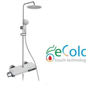 Teleskopické rameno s termo baterií CETUS (150mm) a kompletní sprchovou sadou (sprchy ALLIONE 250mm, ALLIA), TEVERE