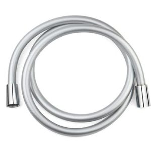 Sprchová plastová hadice, délka 200 cm, 2 otočné koncovky, saténová