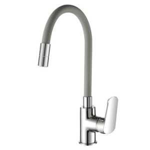 Dřezová stojánková baterie s šedým flexi ramínkem, YOUTH