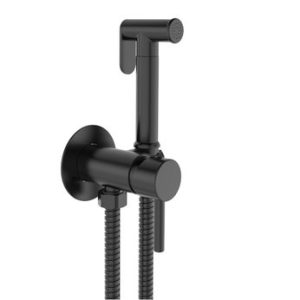 Romana, bidetová podomítková baterie se sprškou, plastová hadice 120cm, černá mat, Porta