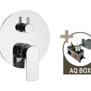 Podomítková sprchová baterie pro 2 odběrná místa, s AQ-boxem a keramickým přepínačem, PORTO