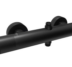 Sprchová termostatická baterie, pro 2 odb. místa, bez sprchové sady, rozteč 150mm, černá, BLAZAR