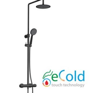 Sprchový set termostatické baterie BLAZAR s tyčí Tevere black a sprchovou sadou